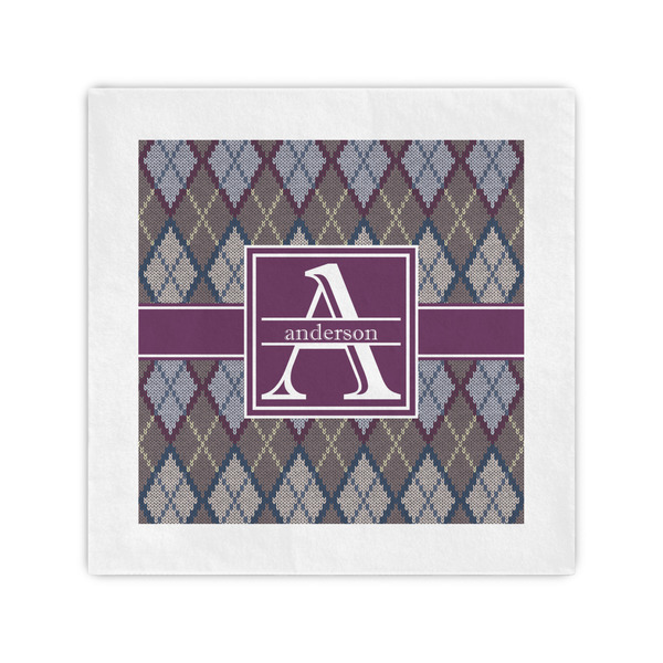 Custom Knit Argyle Cocktail Napkins (Personalized)