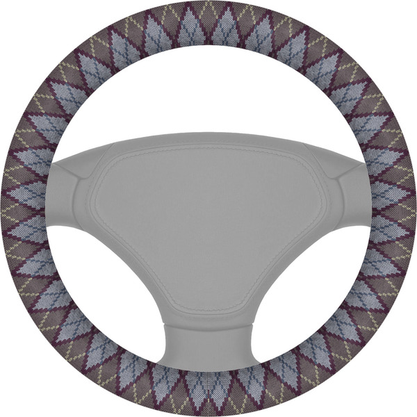 Custom Knit Argyle Steering Wheel Cover