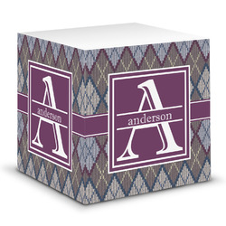 Knit Argyle Sticky Note Cube (Personalized)