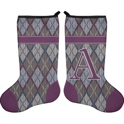 Knit Argyle Holiday Stocking - Double-Sided - Neoprene (Personalized)