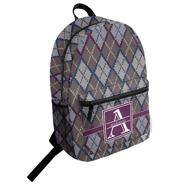 Custom Knit Argyle Student Backpack (Personalized)