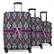 Knit Argyle 3 Piece Luggage Set - 20" Carry On, 24" Medium Checked, 28" Large Checked (Personalized)