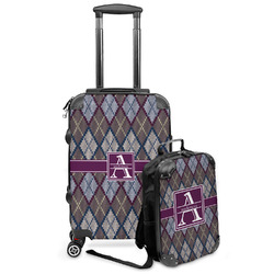 Knit Argyle Kids 2-Piece Luggage Set - Suitcase & Backpack (Personalized)