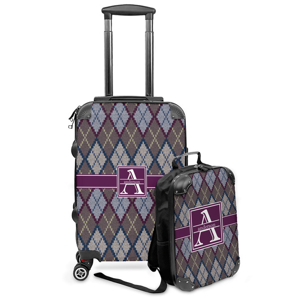 Custom Knit Argyle Kids 2-Piece Luggage Set - Suitcase & Backpack (Personalized)