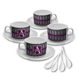Knit Argyle Tea Cup - Set of 4 (Personalized)
