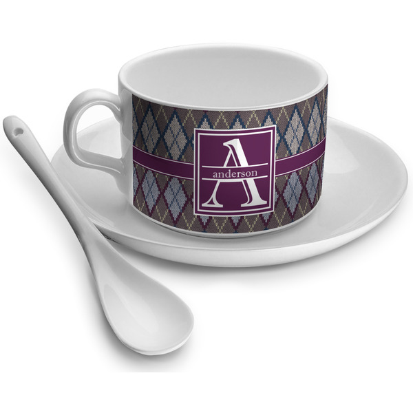 Custom Knit Argyle Tea Cup (Personalized)