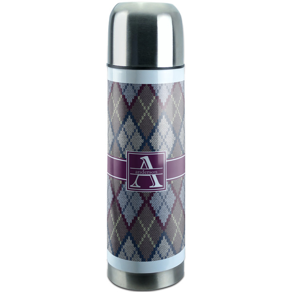 Custom Knit Argyle Stainless Steel Thermos (Personalized)