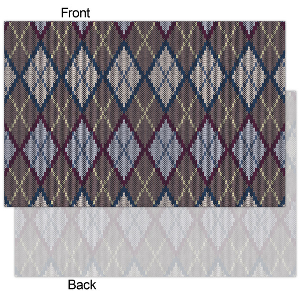 Knit Argyle Tissue Paper - Heavyweight - XL - Front & Back