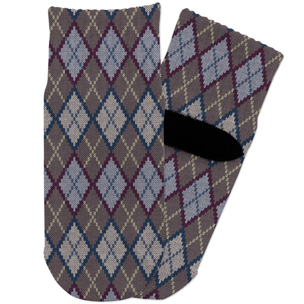 Custom Knit Argyle Toddler Ankle Socks