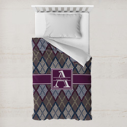 Knit Argyle Toddler Duvet Cover w/ Name and Initial