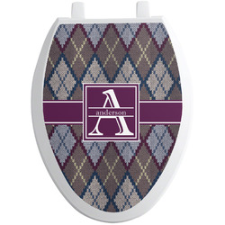 Knit Argyle Toilet Seat Decal - Elongated (Personalized)