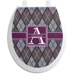 Knit Argyle Toilet Seat Decal - Round (Personalized)