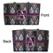 Knit Argyle Tote w/Black Handles - Front & Back Views