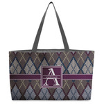 Knit Argyle Beach Totes Bag - w/ Black Handles (Personalized)