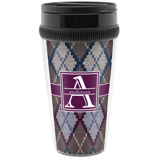 Custom Knit Argyle Acrylic Travel Mug without Handle (Personalized)