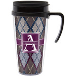 Knit Argyle Acrylic Travel Mug with Handle (Personalized)