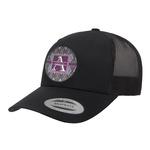 Knit Argyle Trucker Hat - Black (Personalized)