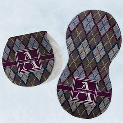 Knit Argyle Burp Pads - Velour - Set of 2 w/ Name and Initial