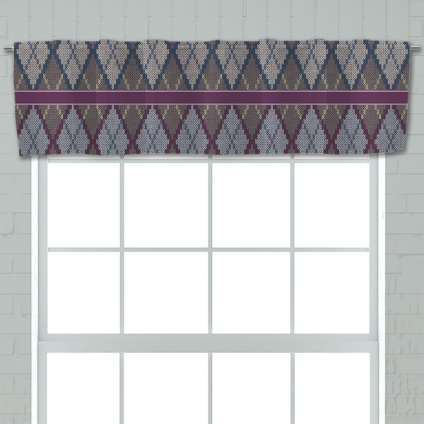 Knit Argyle Valance - Closeup on window
