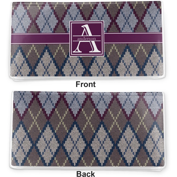 Knit Argyle Vinyl Check Book Cover - Front and Back