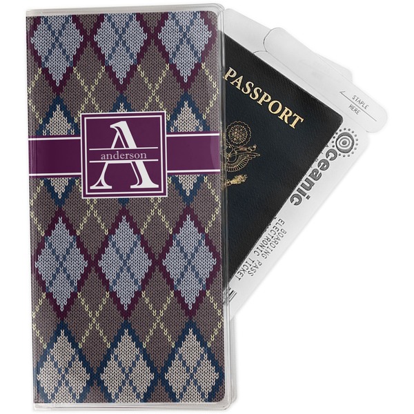 Custom Knit Argyle Travel Document Holder