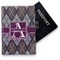 Knit Argyle Vinyl Passport Holder - Front