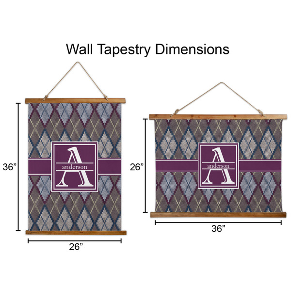 Knit Argyle Wall Hanging Tapestries - Parent/Sizing