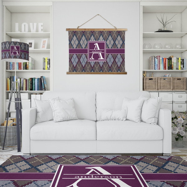 Knit Argyle Wall Hanging Tapestry - IN CONTEXT