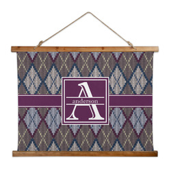 Knit Argyle Wall Hanging Tapestry - Wide (Personalized)