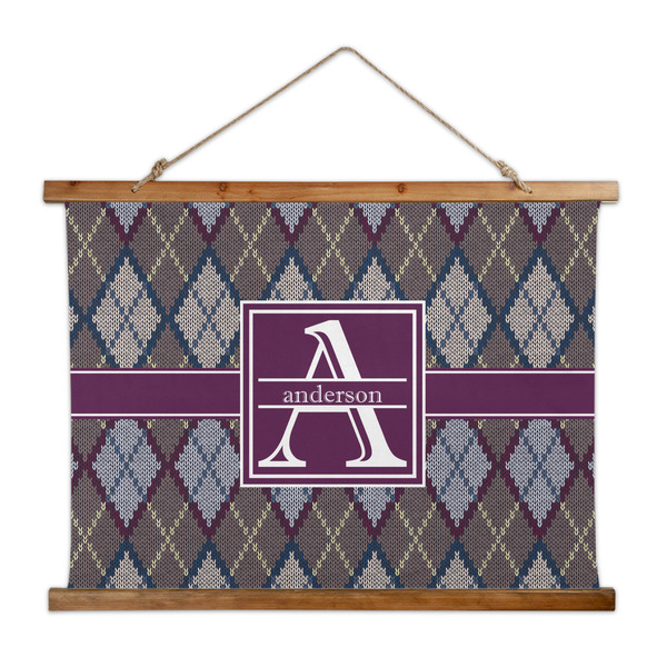 Custom Knit Argyle Wall Hanging Tapestry - Wide (Personalized)