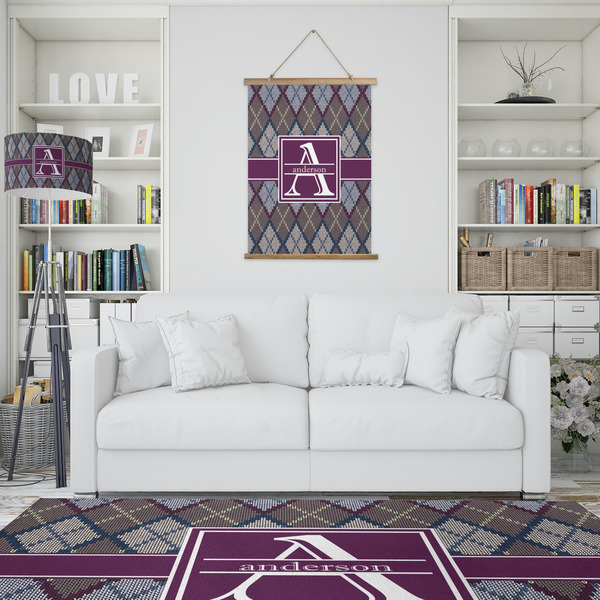 Knit Argyle Wall Hanging Tapestry - Portrait - IN CONTEXT