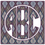 Knit Argyle Monogram Decal - Custom Sizes (Personalized)