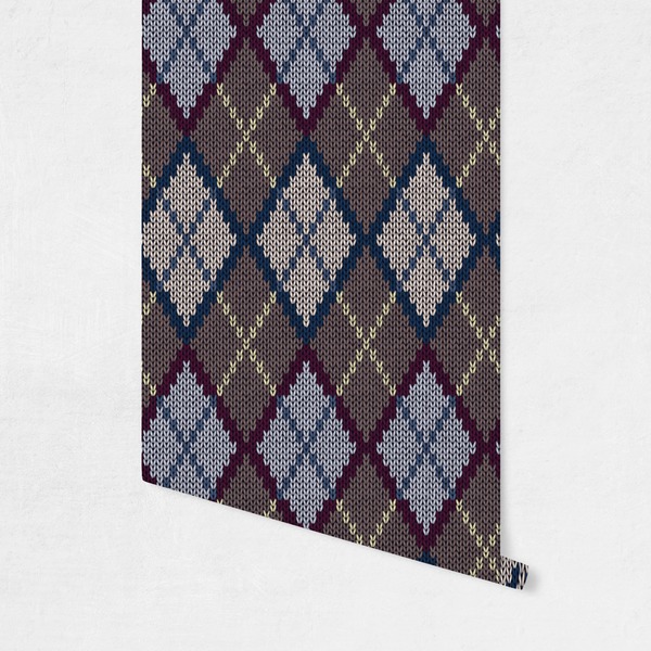 Knit Argyle Wallpaper on Wall