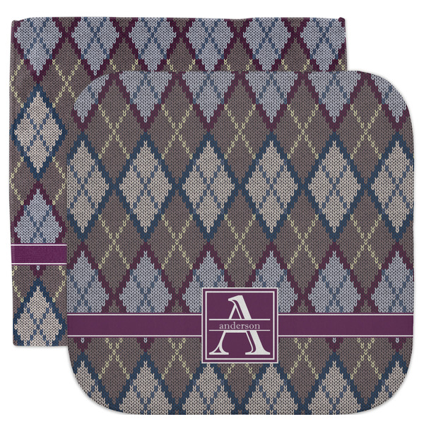 Custom Knit Argyle Facecloth / Wash Cloth (Personalized)