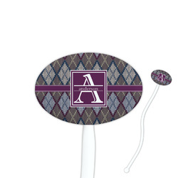 Knit Argyle Oval Plastic Stir Sticks (Personalized)