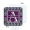 Knit Argyle White Plastic Stir Stick - Single Sided - Square - Approval