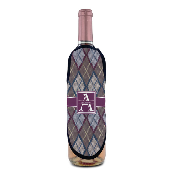 Knit Argyle Wine Bottle Apron - IN CONTEXT