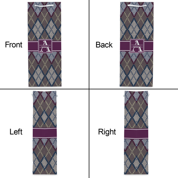 Knit Argyle Wine Gift Bag - Matte - Approval