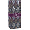 Knit Argyle Wine Gift Bags - Matte (Personalized)