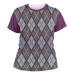 Knit Argyle Women's Crew T-Shirt - X Small