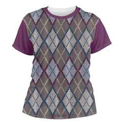 Knit Argyle Women's Crew T-Shirt - X Large