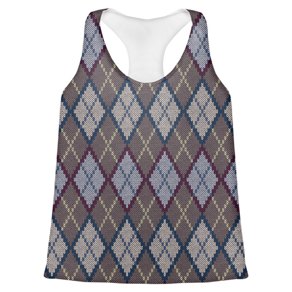 Custom Knit Argyle Womens Racerback Tank Top - 2X Large