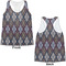 Knit Argyle Womens Racerback Tank Tops - Medium - Front and Back