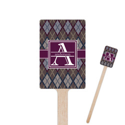 Knit Argyle 6.25" Rectangle Wooden Stir Sticks - Single Sided (Personalized)