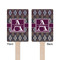 Knit Argyle Wooden 6.25" Stir Stick - Rectangular - Double Sided - Front & Back