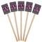 Knit Argyle Wooden 6.25" Stir Stick - Rectangular - Fan View