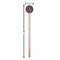 Knit Argyle Wooden 6" Stir Stick - Round - Dimensions