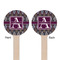 Knit Argyle Wooden 6" Stir Stick - Round - Double Sided - Front & Back