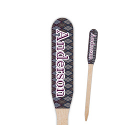 Knit Argyle Paddle Wooden Food Picks - Double Sided (Personalized)