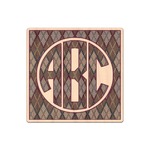 Knit Argyle Genuine Maple or Cherry Wood Sticker (Personalized)